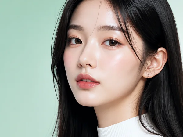 Model with clear, healthy skin — treatment visual at Wells Clinic, Seoul